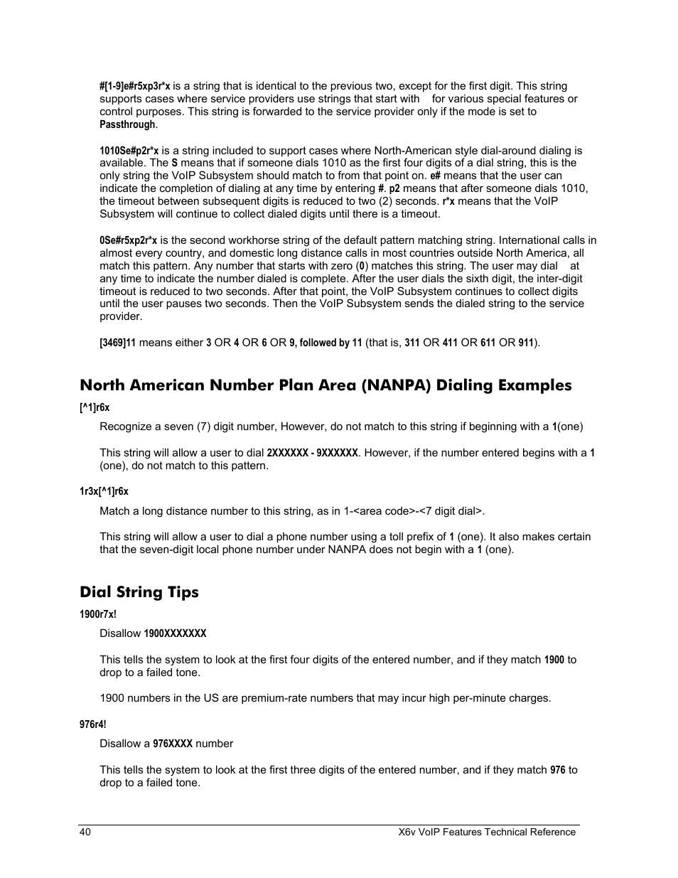 Dial string tips | Zoom X6v VoIP User Manual | Page 40 / 51