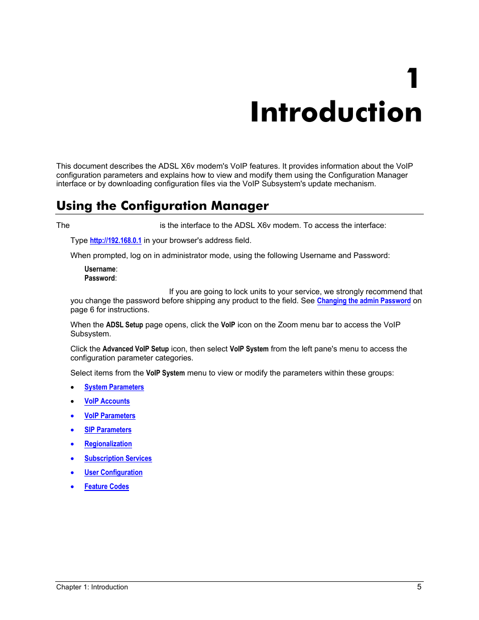 Using the configuration manager, 1 introduction, Sing the | Onfiguration, Anager, 1introduction | Zoom X6v VoIP User Manual | Page 5 / 51