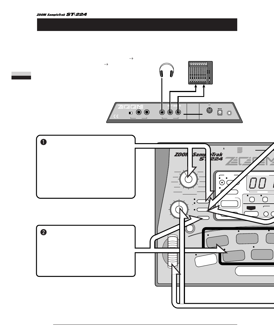 Quick guide (3) assign an effect to a pad, Preparations, Effect | Quick guide | Zoom ST-224 User Manual | Page 12 / 76