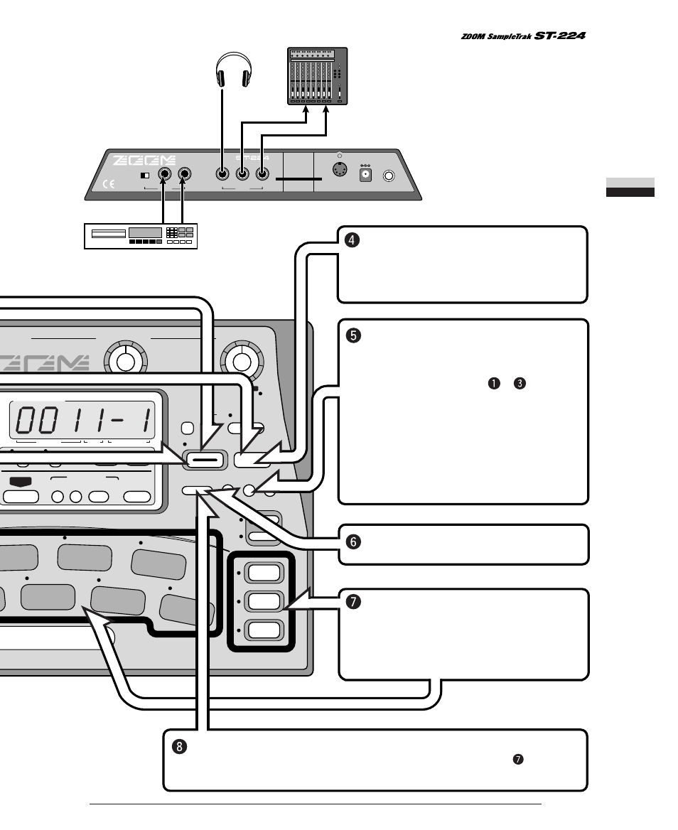 Press the [play/stop] key, Sampling, Quick guide | Zoom ST-224 User Manual | Page 15 / 76