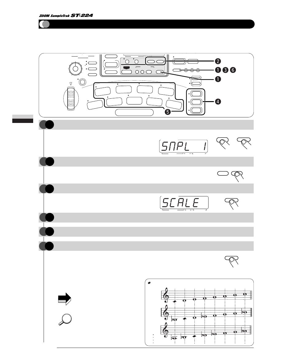 Assigning a sample to a major scale, Step, Step assigning a sample to a major scale | Press the [pad assign] key again, Hint | Zoom ST-224 User Manual | Page 28 / 76