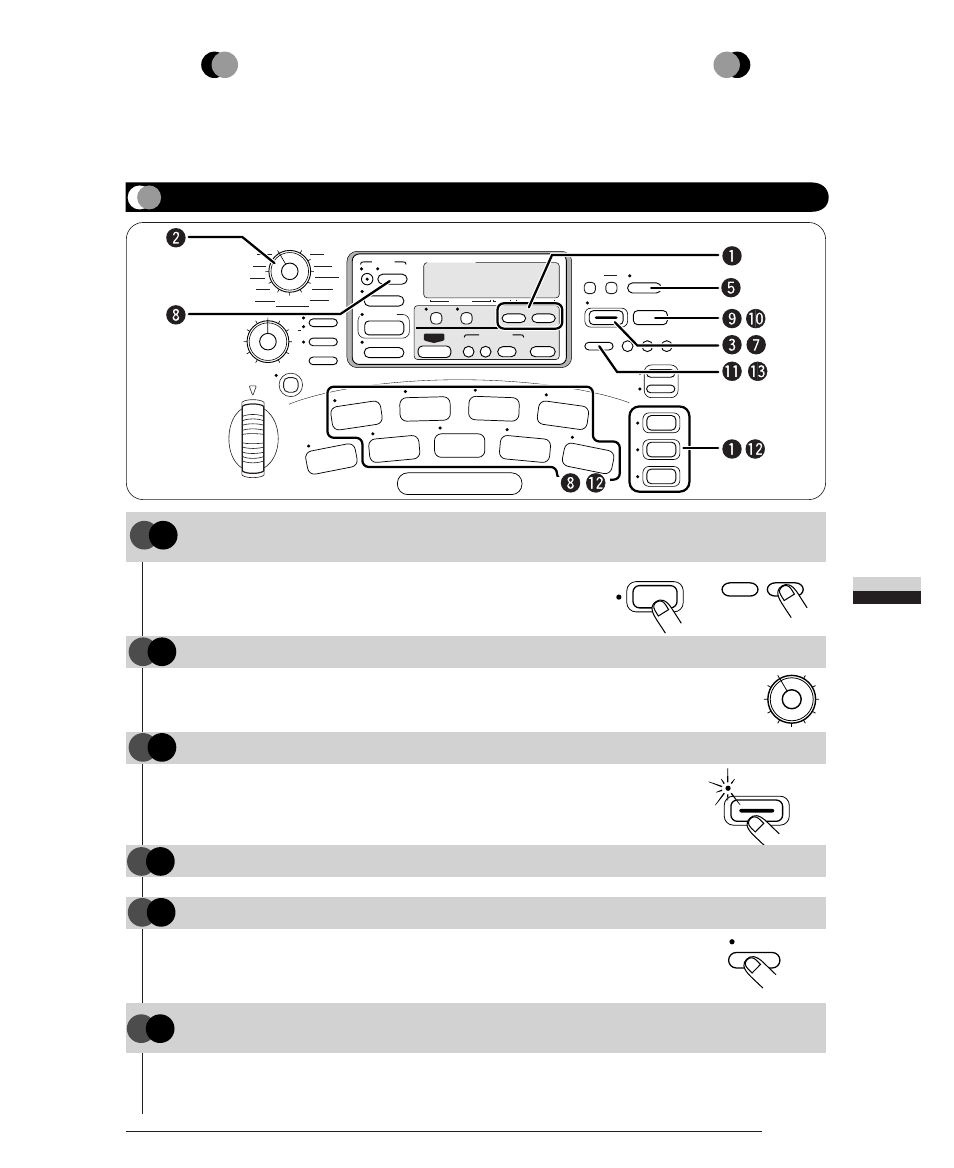 Using the resampling function, Resampling pad play or songs, Step | Step 57, Press the [record] key, If desired, select the internal effects, Press the [re-sample] key | Zoom ST-224 User Manual | Page 57 / 76