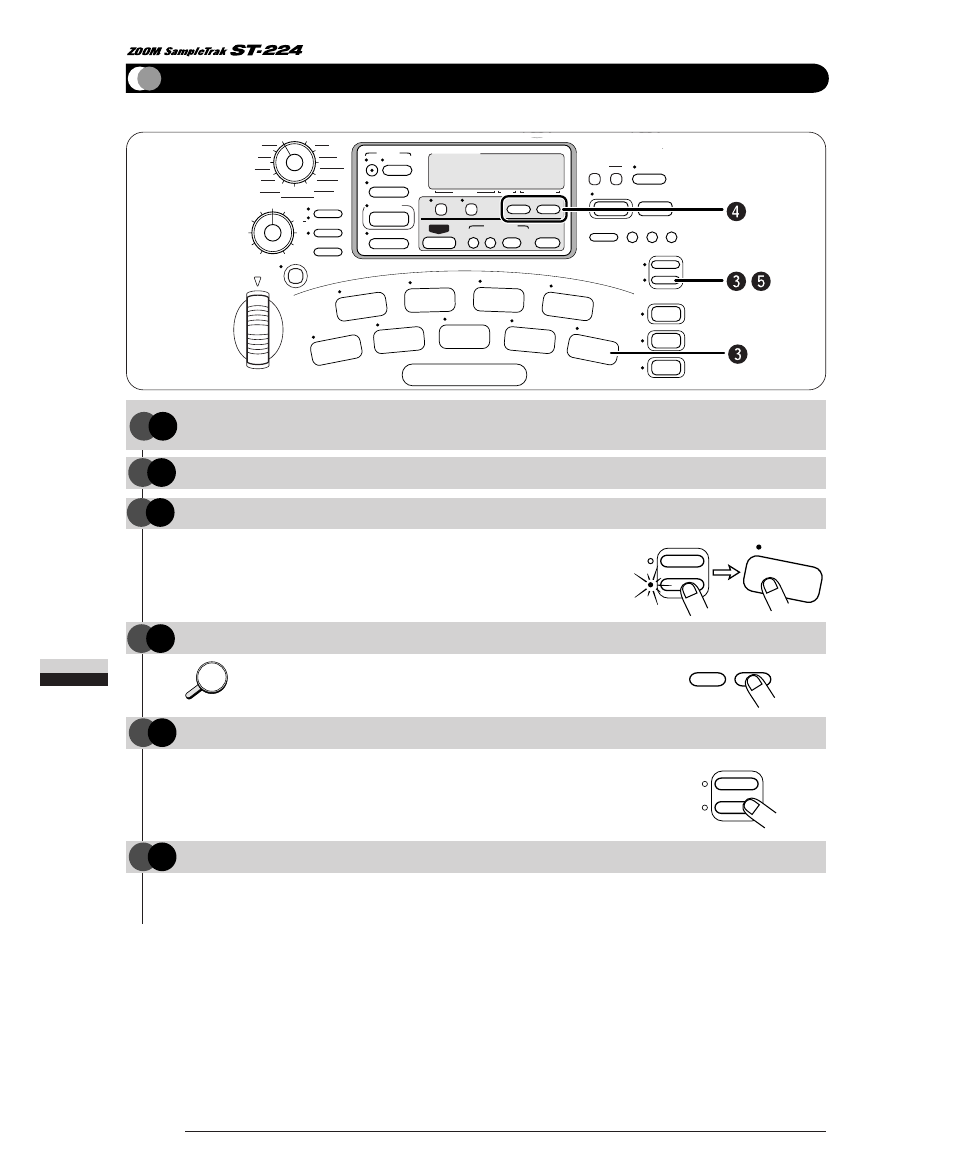 Step, Press the [song function] key again, Give the start command from the external equipment | Midi application e xample | Zoom ST-224 User Manual | Page 68 / 76