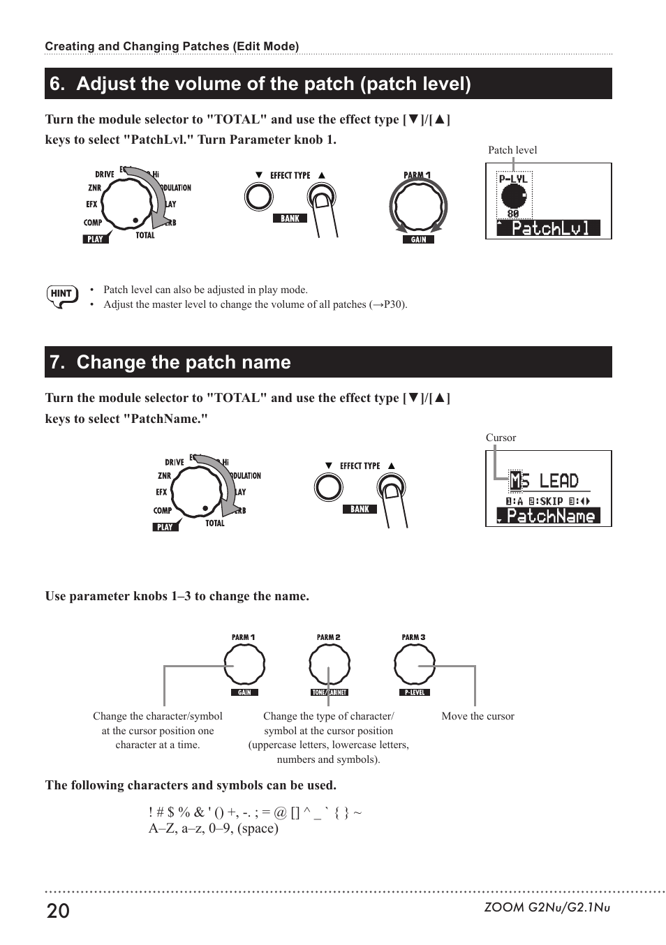 Zoom G2.1NU User Manual | Page 20 / 56