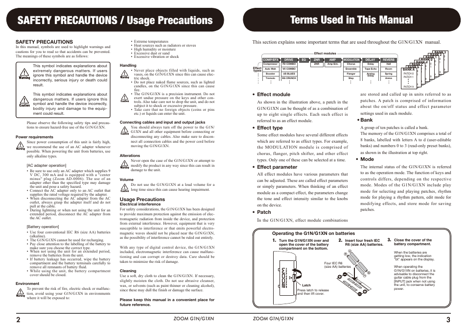 Zoom G1N User Manual | Page 2 / 16