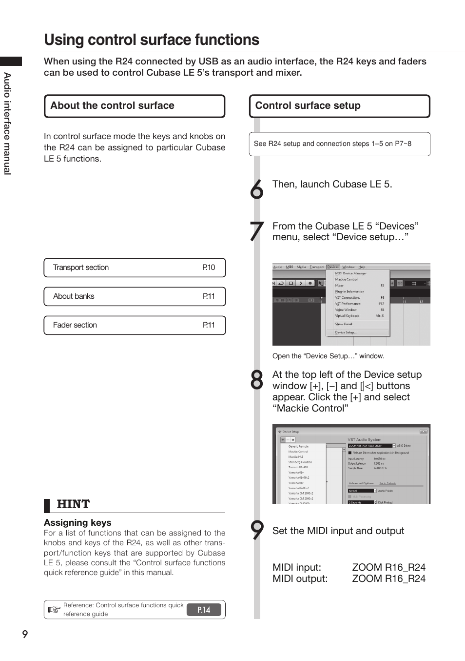 Using control surface functions | Zoom R24 User Manual | Page 10 / 36