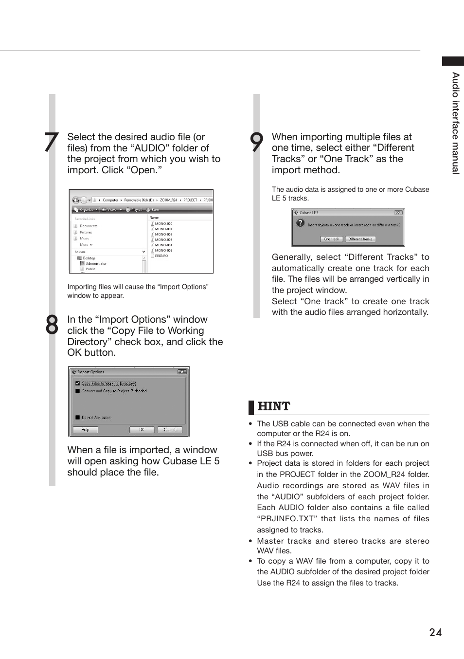 Hint | Zoom R24 User Manual | Page 25 / 36