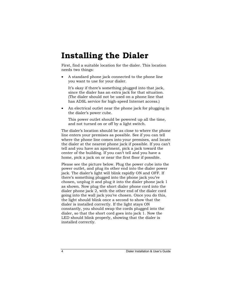 Installing the dialer | Zoom Dialer 26 User Manual | Page 4 / 32