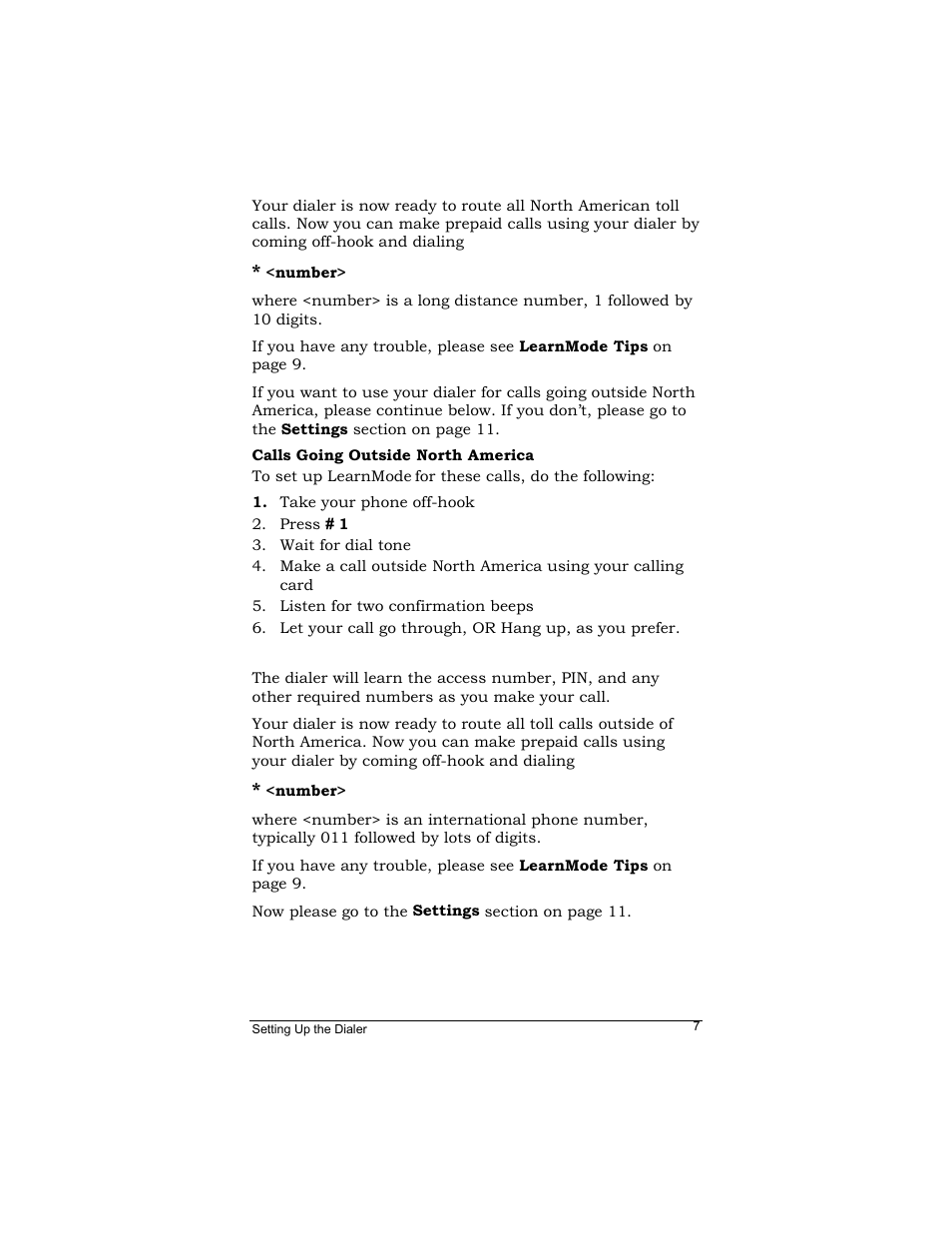 Calls going outside north america | Zoom Dialer 26 User Manual | Page 7 / 32