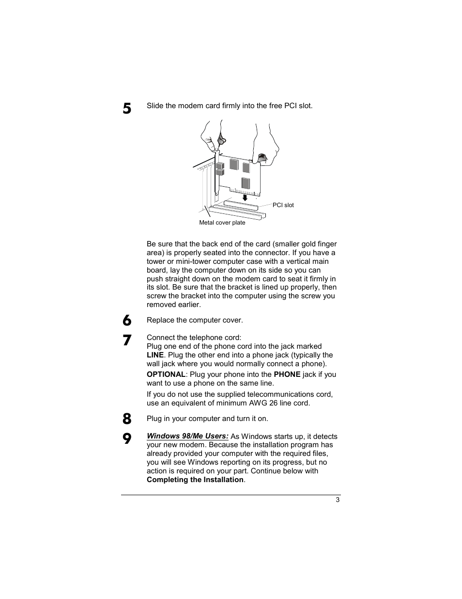 Completing the installation | Zoom Series 1057 User Manual | Page 3 / 8