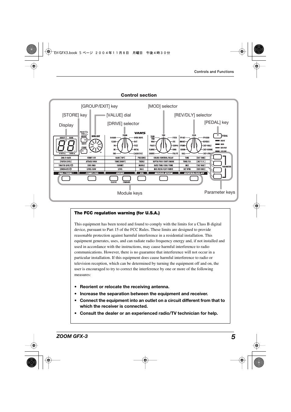 Zoom GFX-3 User Manual | Page 5 / 24