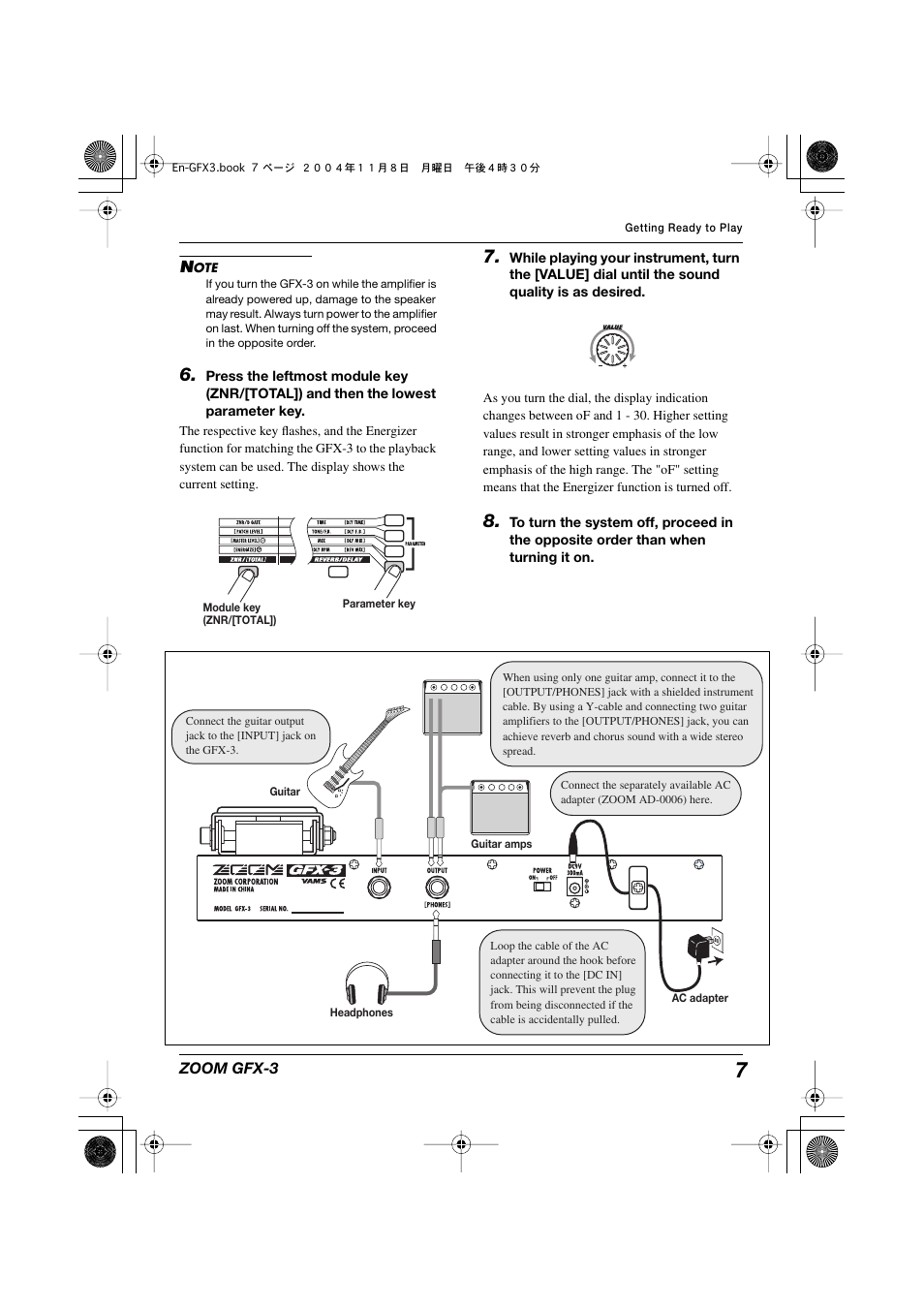 Zoom GFX-3 User Manual | Page 7 / 24