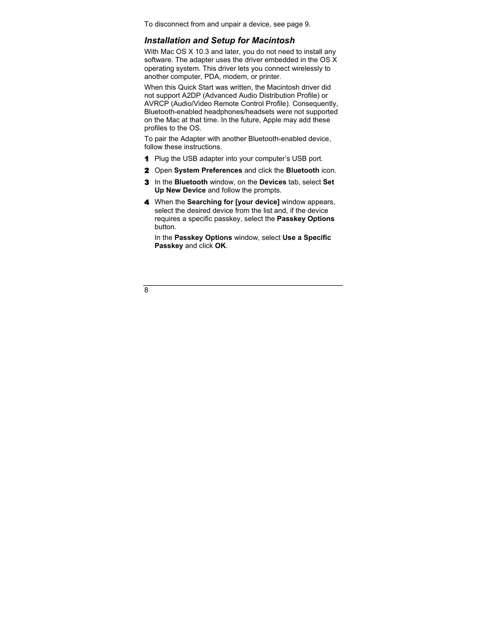 Installation and setup for macintosh | Zoom 4311F User Manual | Page 8 / 24