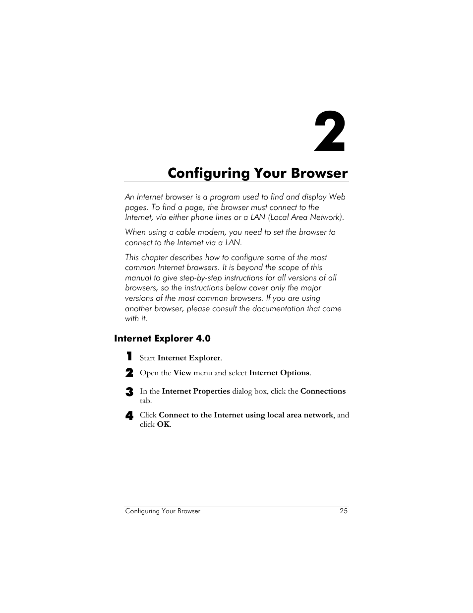 Internet explorer 4.0, Onfiguring, Rowser | Nternet, Xplorer, Configuring your browser | Zoom 10BaseT User Manual | Page 29 / 40