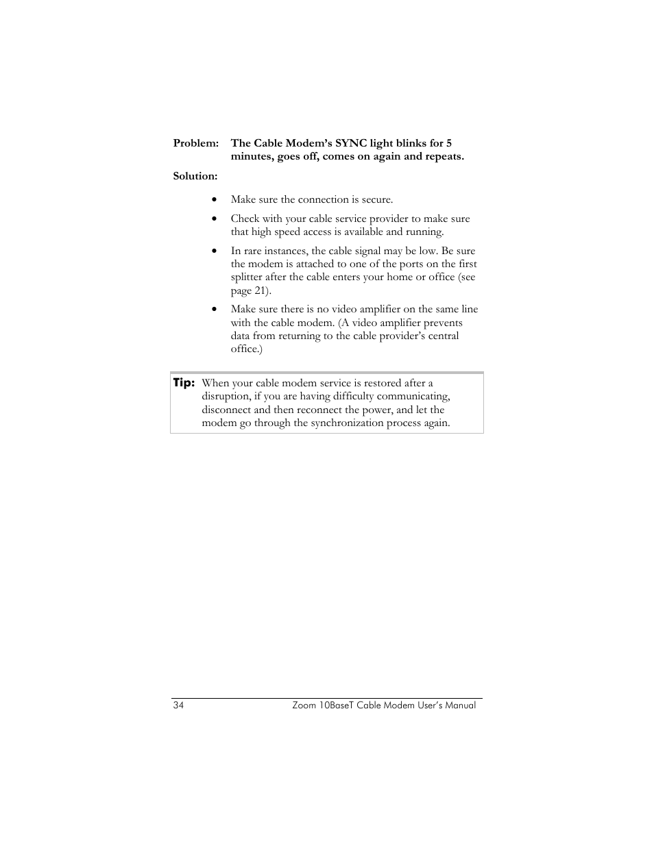 Zoom 10BaseT User Manual | Page 38 / 40