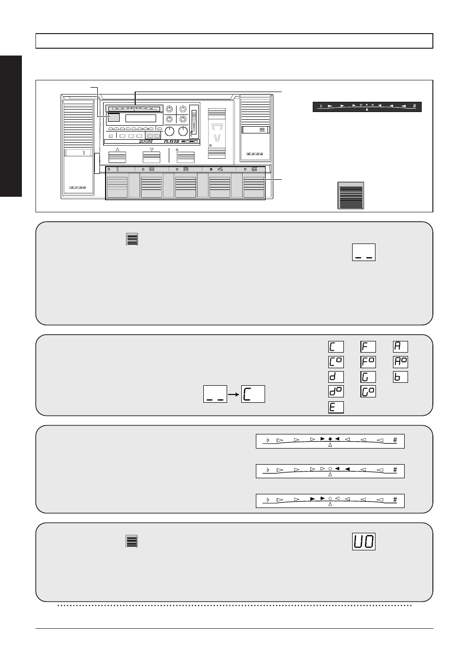 Using the auto tuner function, 14 basic operation, The auto tuner can now be used | C = c, D = d, E = f = f, G = g, A = a | Zoom 8080 User Manual | Page 15 / 71