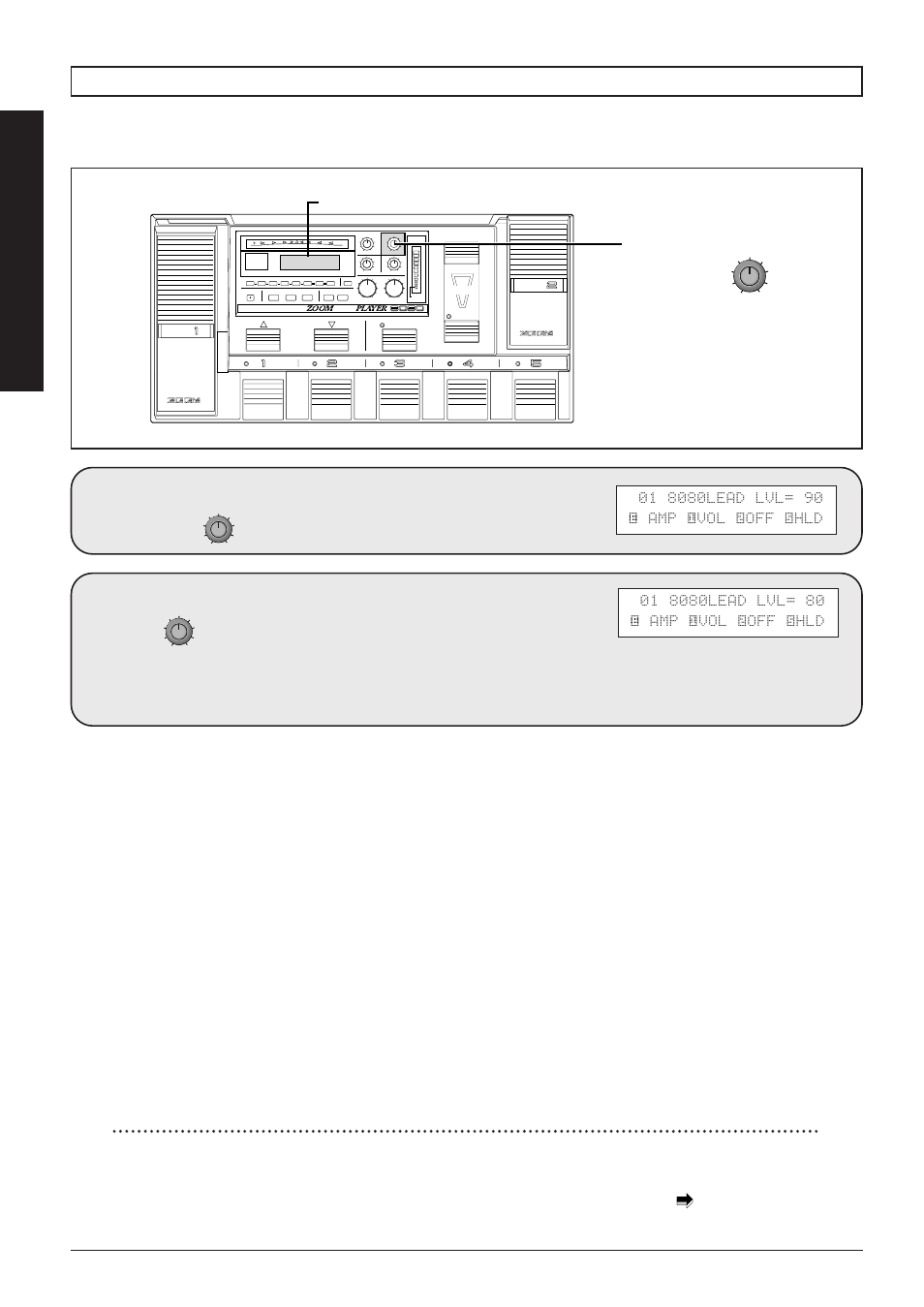 Adjusting the patch level, 16 basic operation, The value of "lvl" changes | Zoom 8080 User Manual | Page 17 / 71