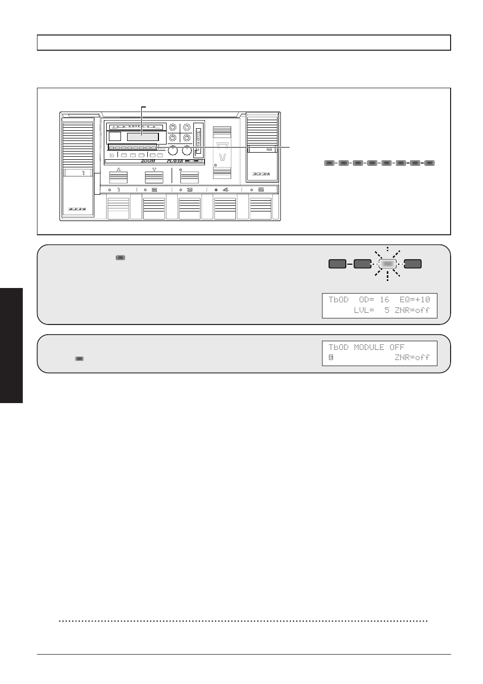 Switching modules on and off, Press the same again, 20 advanced operation | Zoom 8080 User Manual | Page 21 / 71