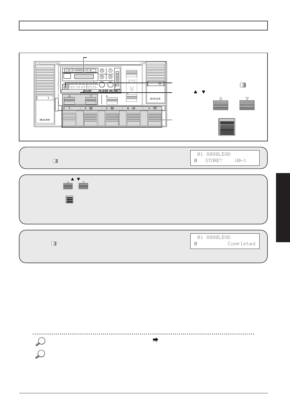 Storing an edited patch, Press the, Use the and the to select the store destination | Press the once more, Advanced operation | Zoom 8080 User Manual | Page 24 / 71