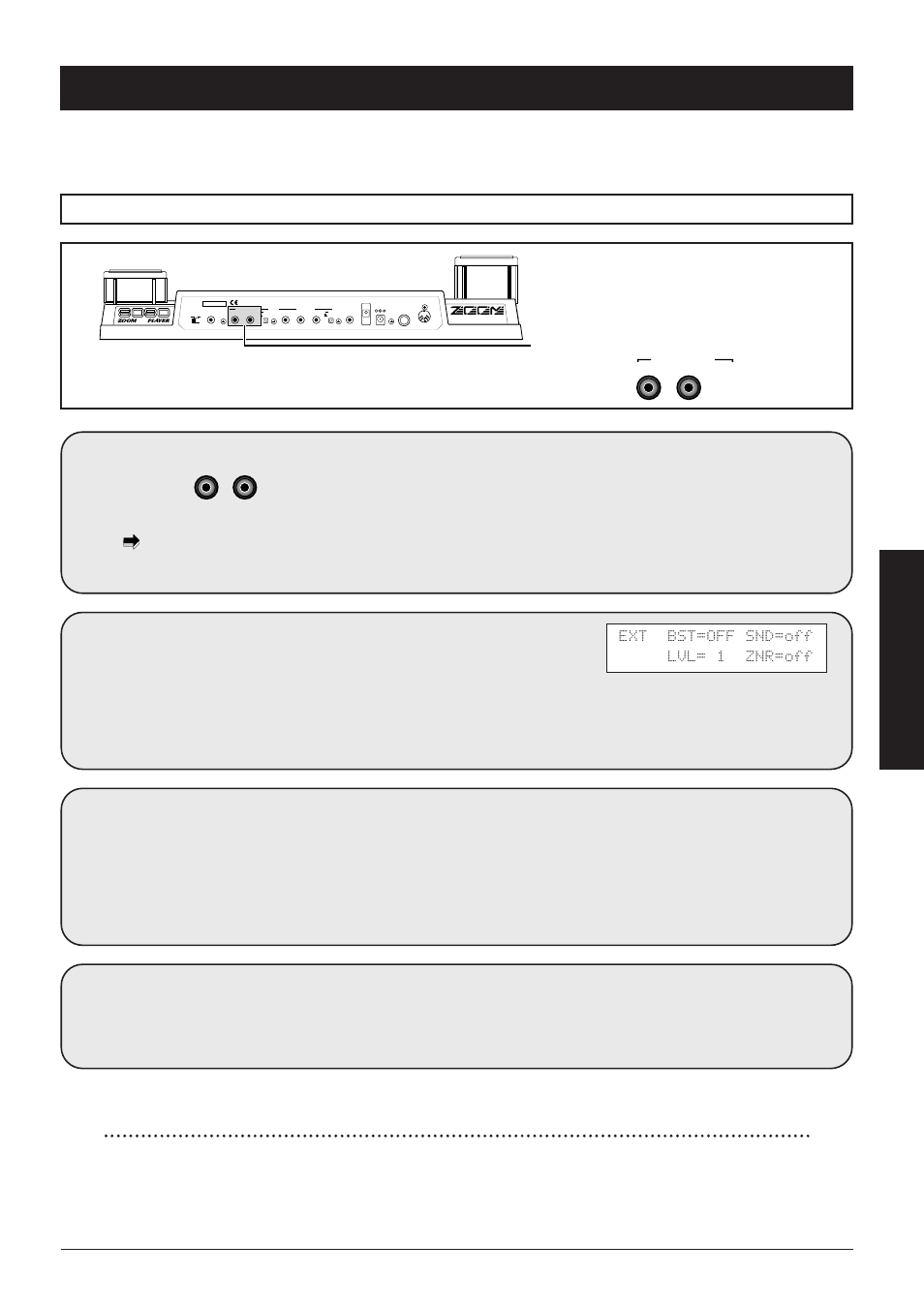 Other functions, Controlling an external effect device, Store the patch as required | Ext bst=off snd=off lvl= 1 znr=off | Zoom 8080 User Manual | Page 42 / 71