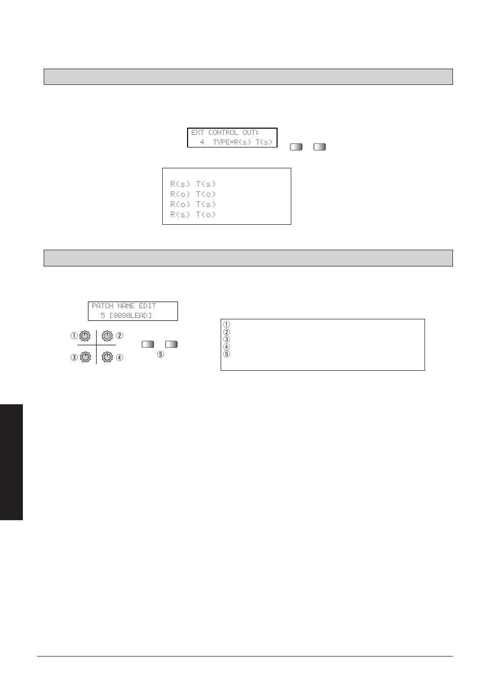 Page 4: external control output settings, R(s) t(s) r(o) t(o) r(o) t(s) r(s) t(o), Ext control out: 4 type=r(s) t(s) | Zoom 8080 User Manual | Page 65 / 71