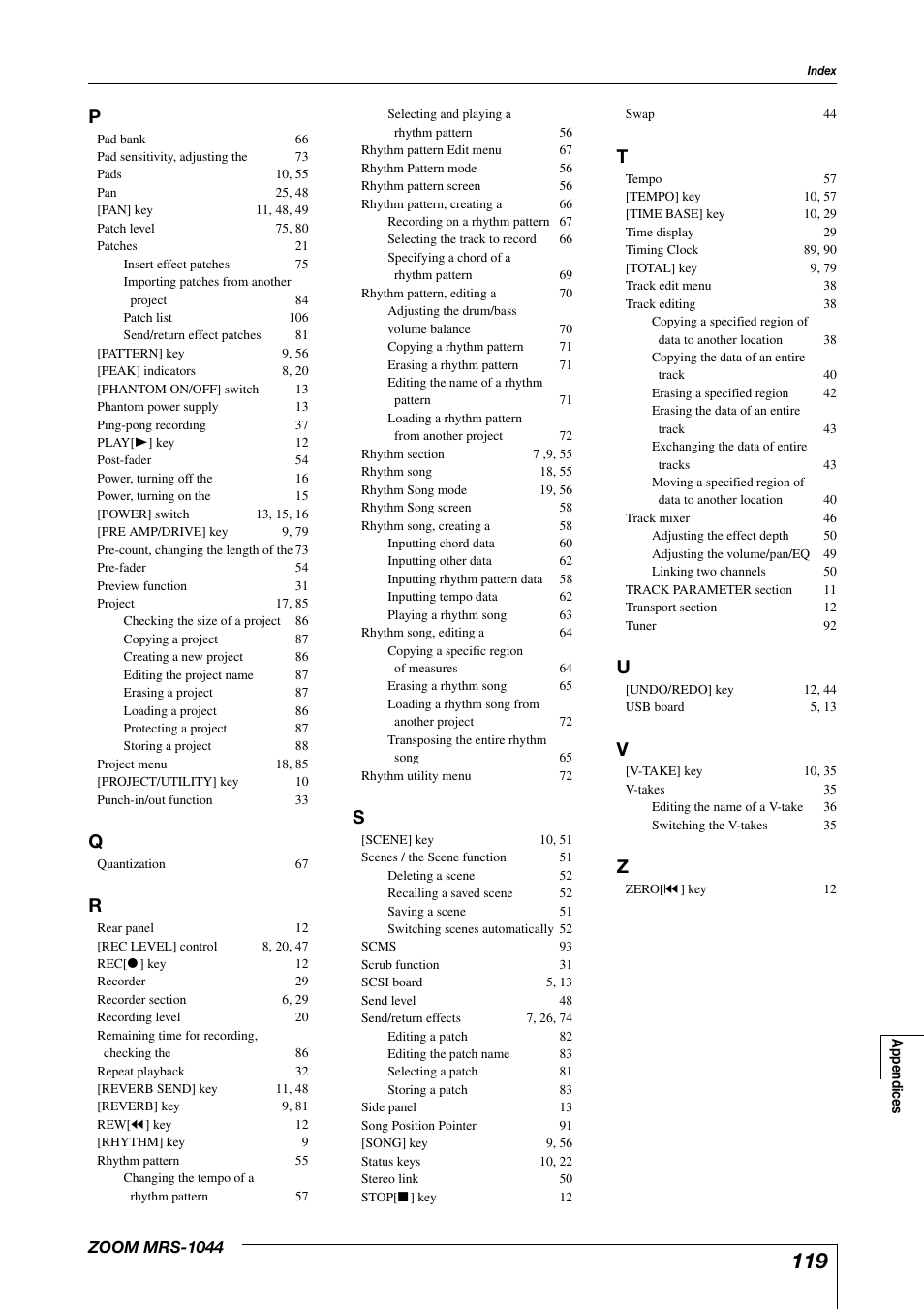 Zoom MRS-1044 User Manual | Page 119 / 120