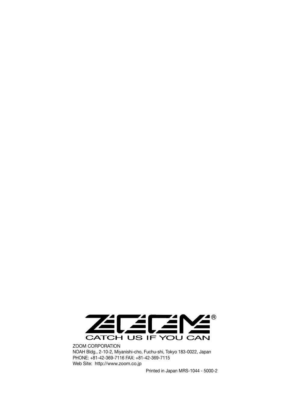 Zoom MRS-1044 User Manual | Page 120 / 120
