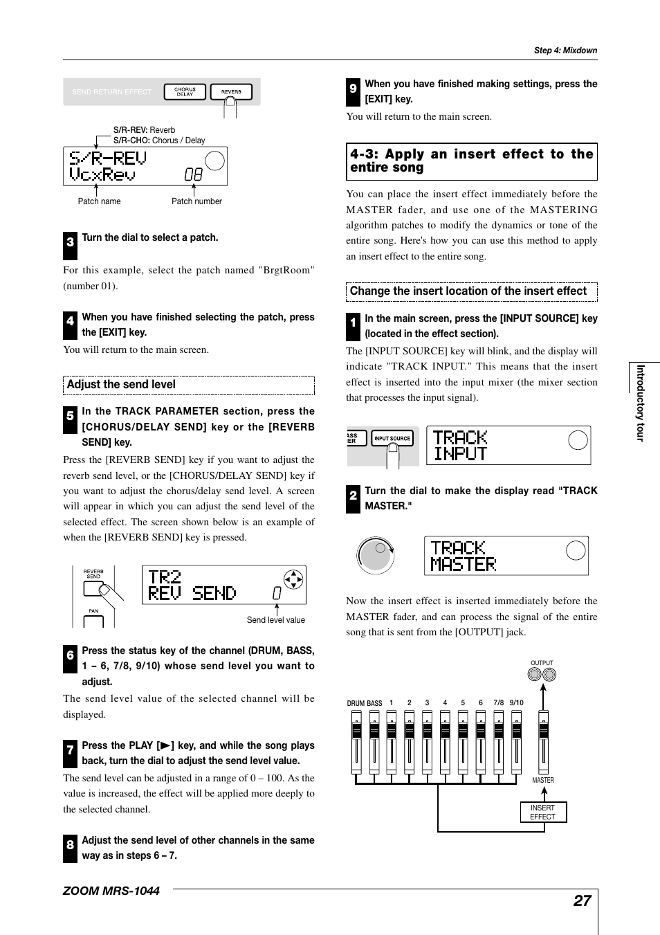 3: apply an insert effect to the entire song | Zoom MRS-1044 User Manual | Page 27 / 120