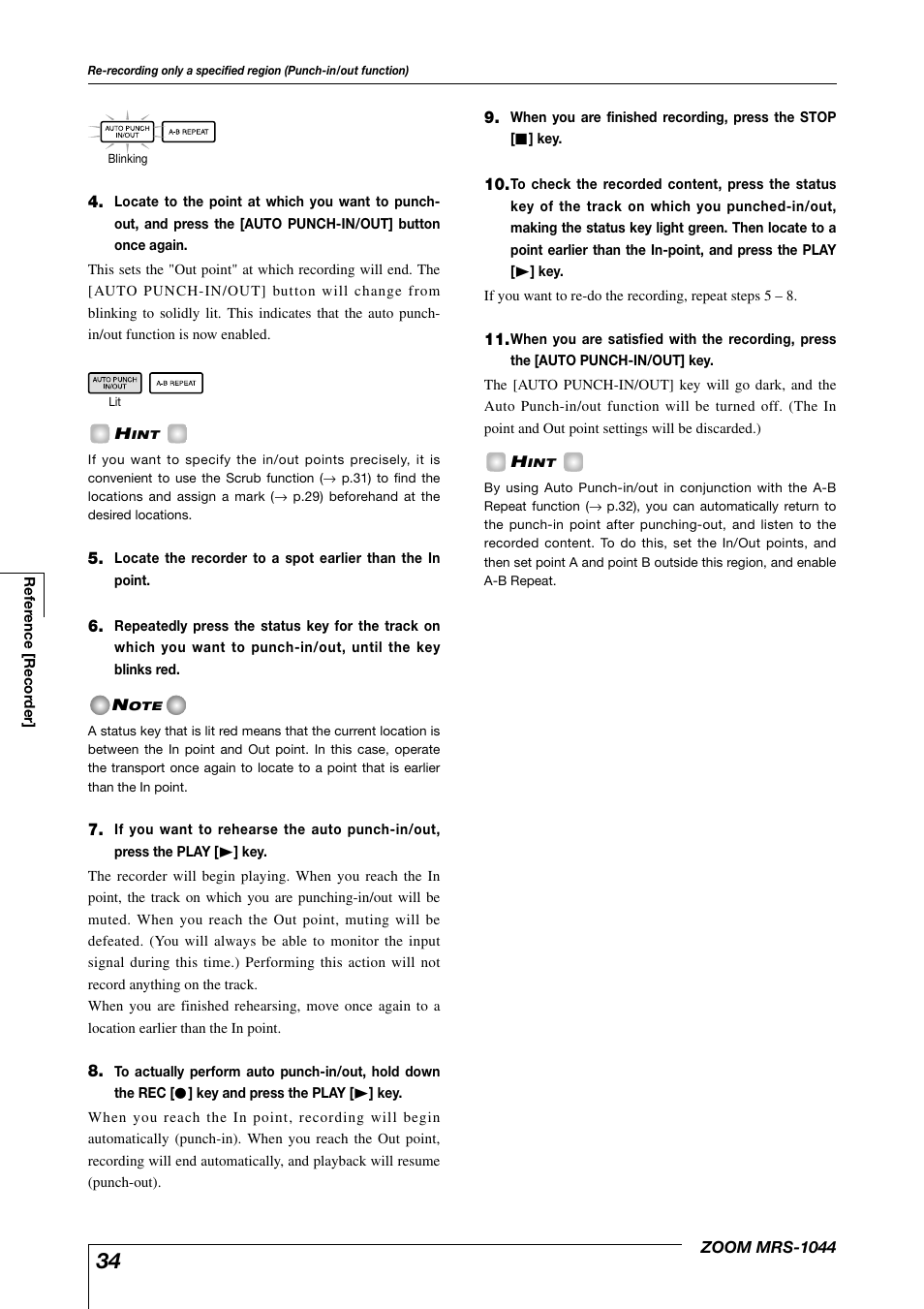 Zoom MRS-1044 User Manual | Page 34 / 120