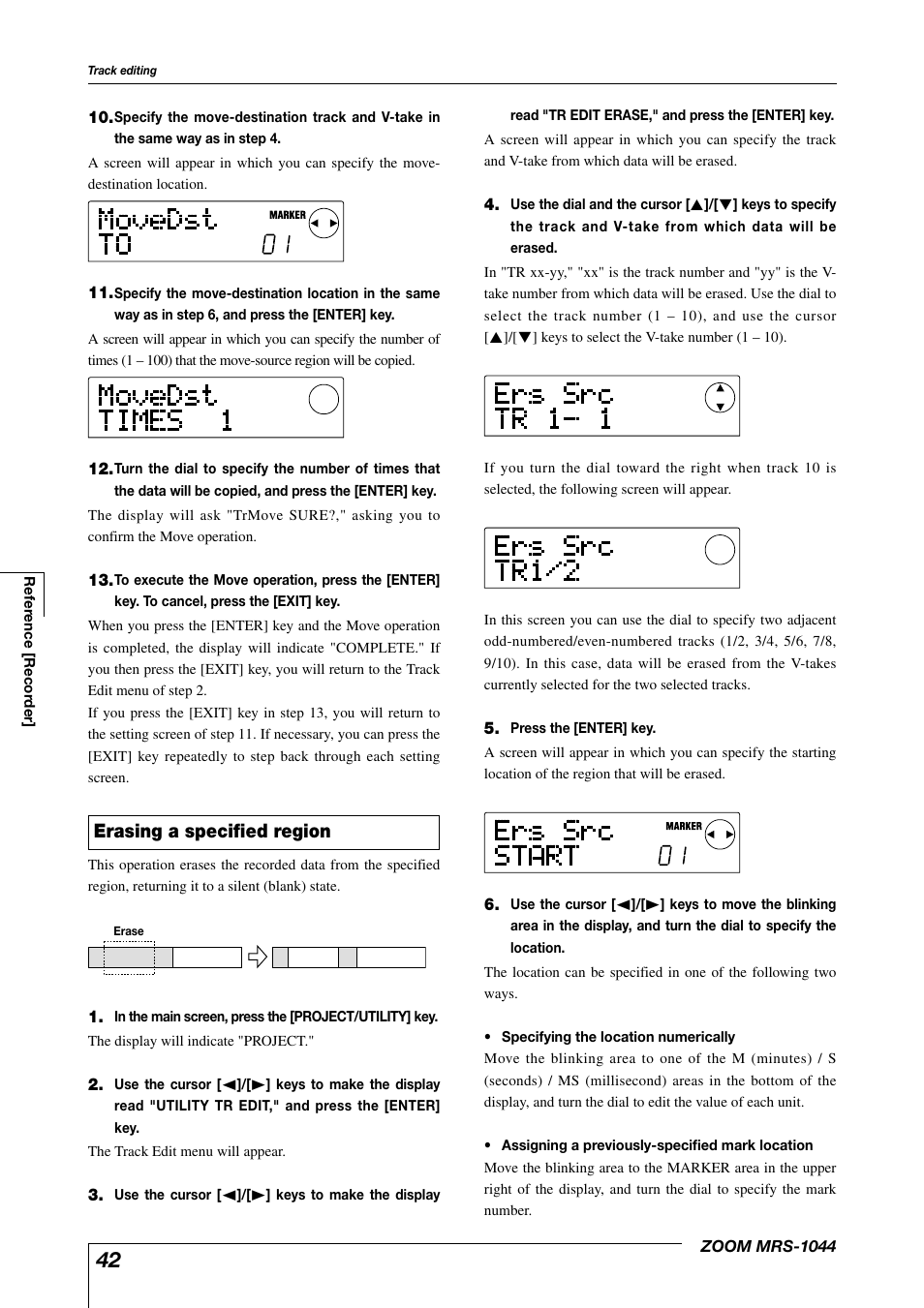 Erasing a specified region | Zoom MRS-1044 User Manual | Page 42 / 120