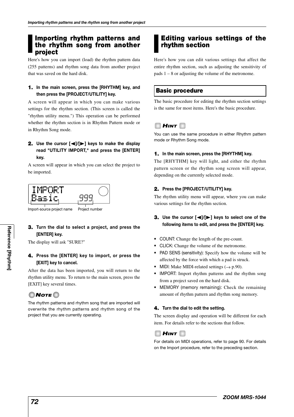 Basic procedure | Zoom MRS-1044 User Manual | Page 72 / 120