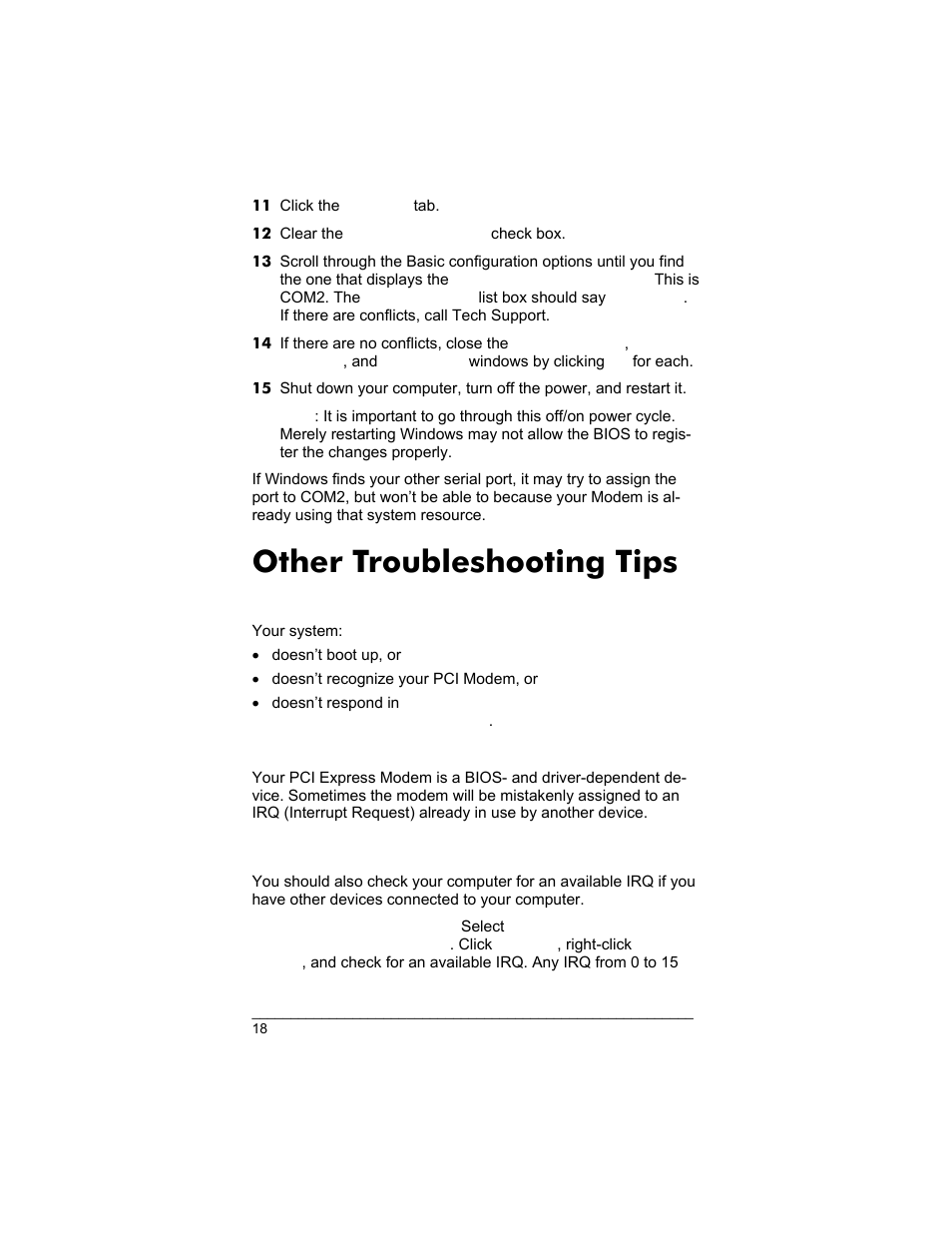 Other troubleshooting tips | Zoom 3035 User Manual | Page 18 / 33