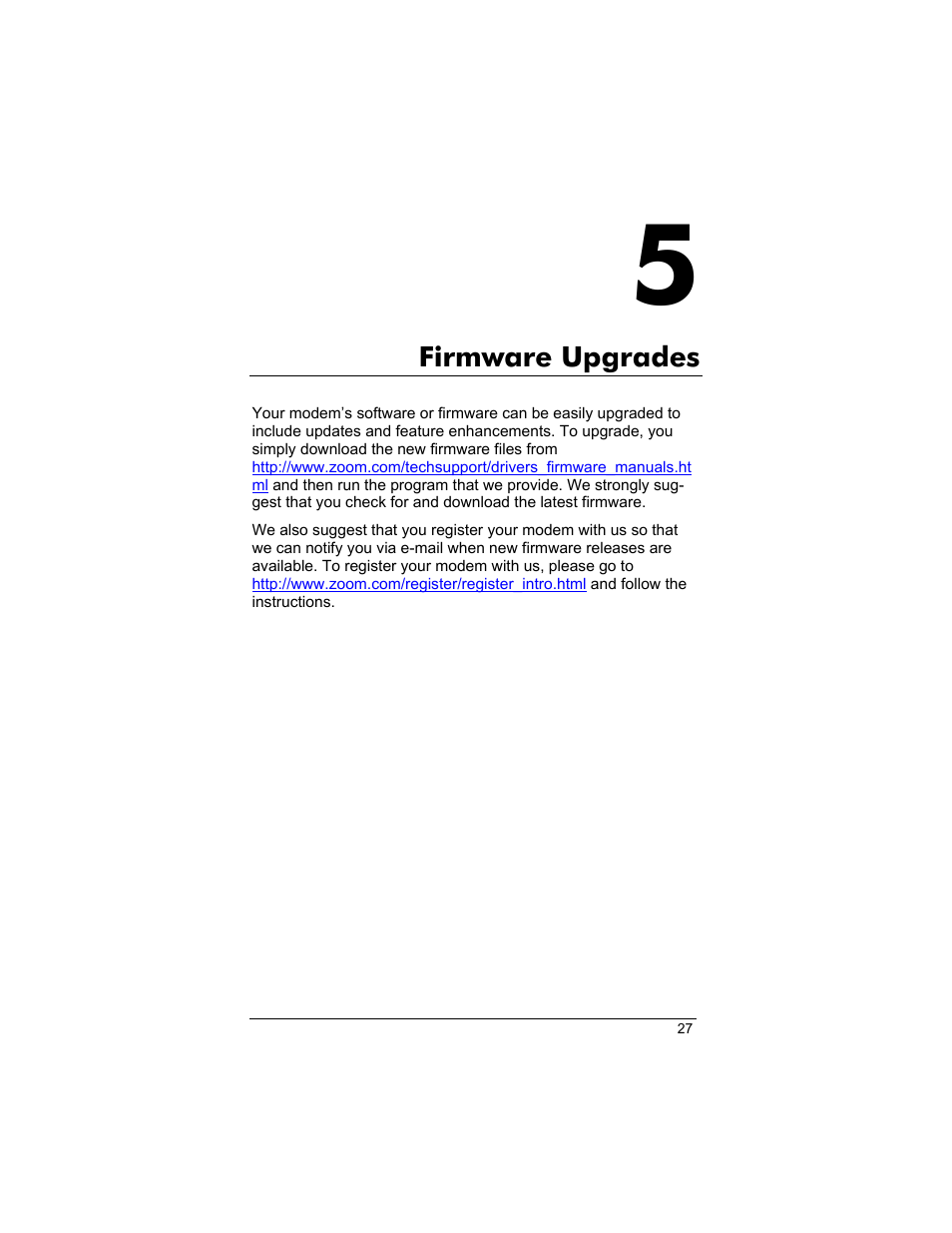 Firmware upgrades | Zoom 3035 User Manual | Page 27 / 33