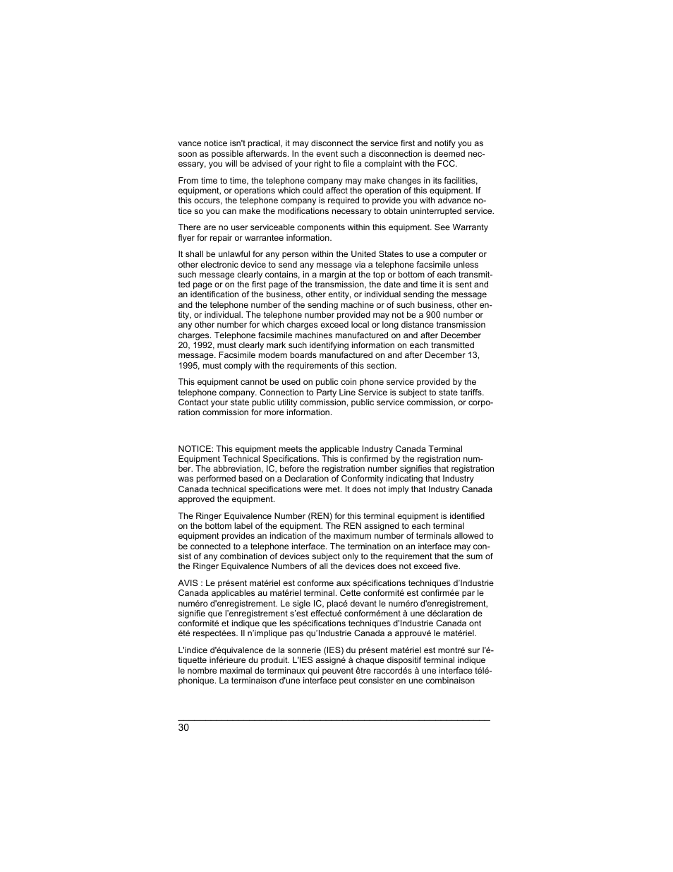 Industry canada cs03 statement | Zoom 3035 User Manual | Page 30 / 33