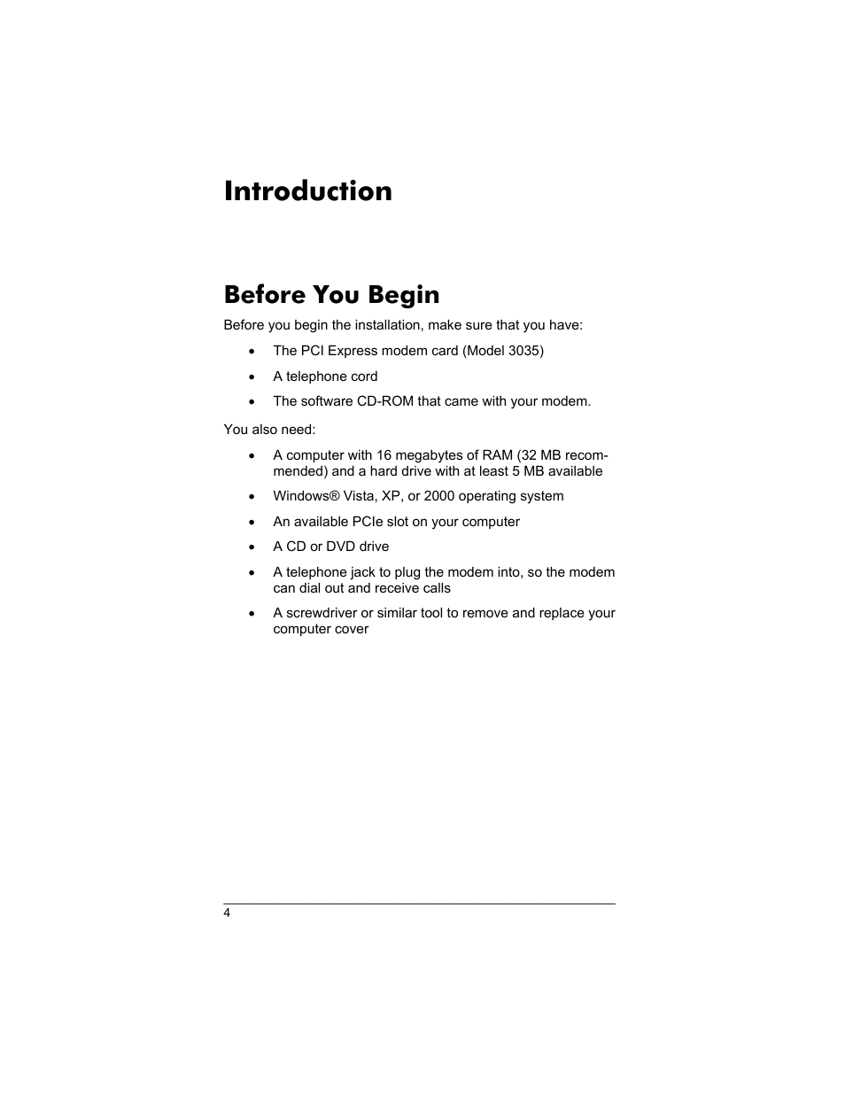 Before you begin, Introduction | Zoom 3035 User Manual | Page 4 / 33