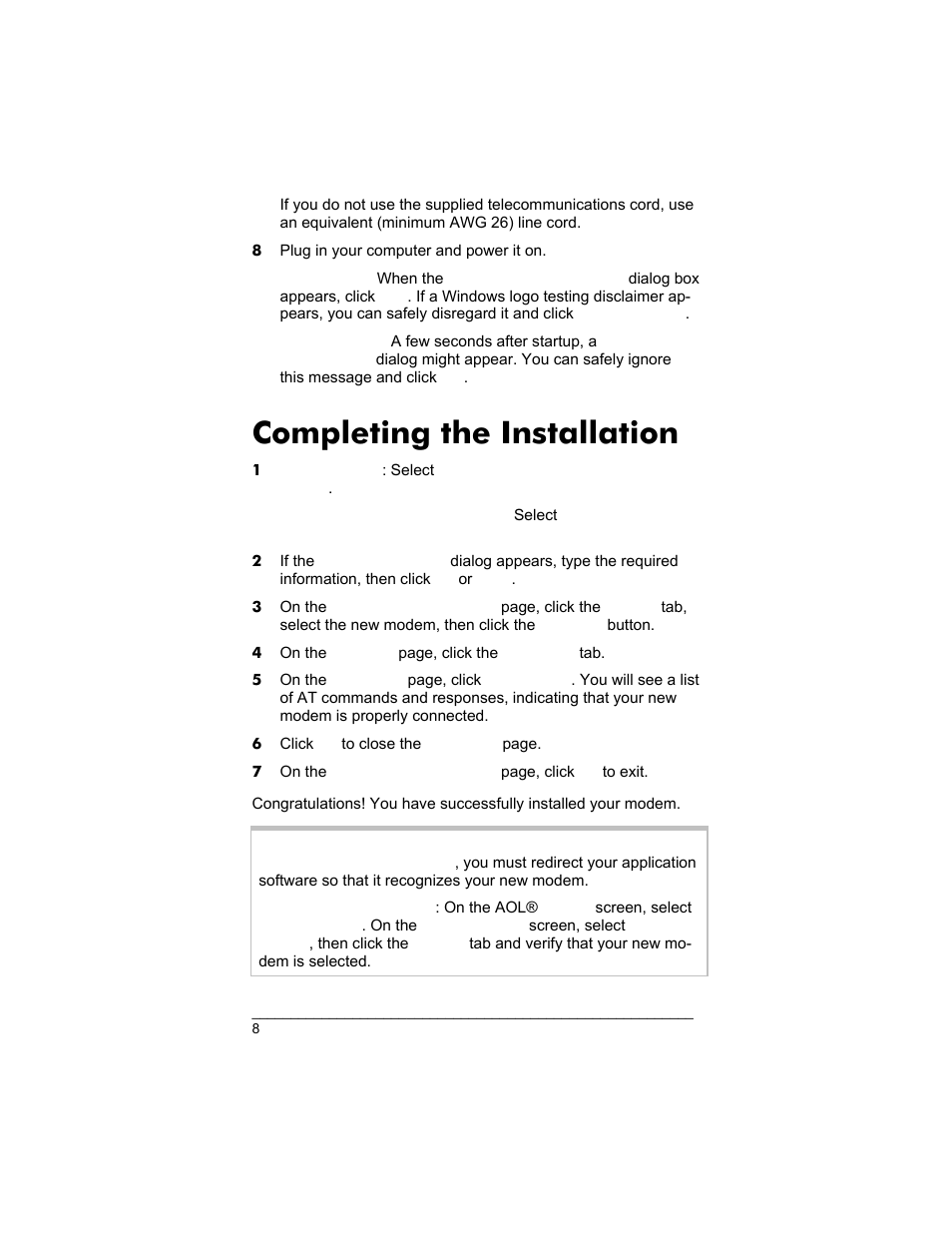 Completing the installation | Zoom 3035 User Manual | Page 8 / 33