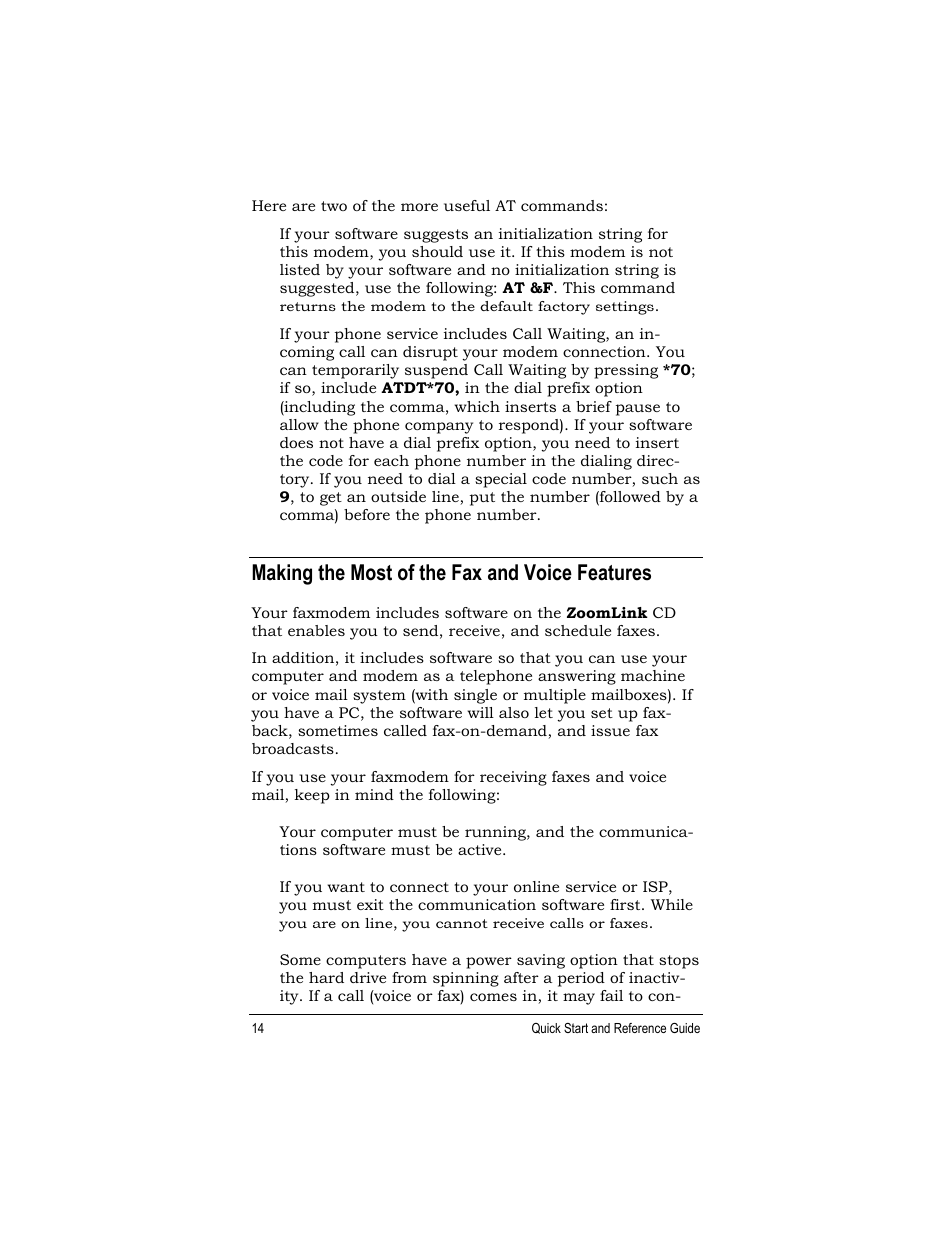 Making the most of the fax and voice features | Zoom 27575 User Manual | Page 14 / 24