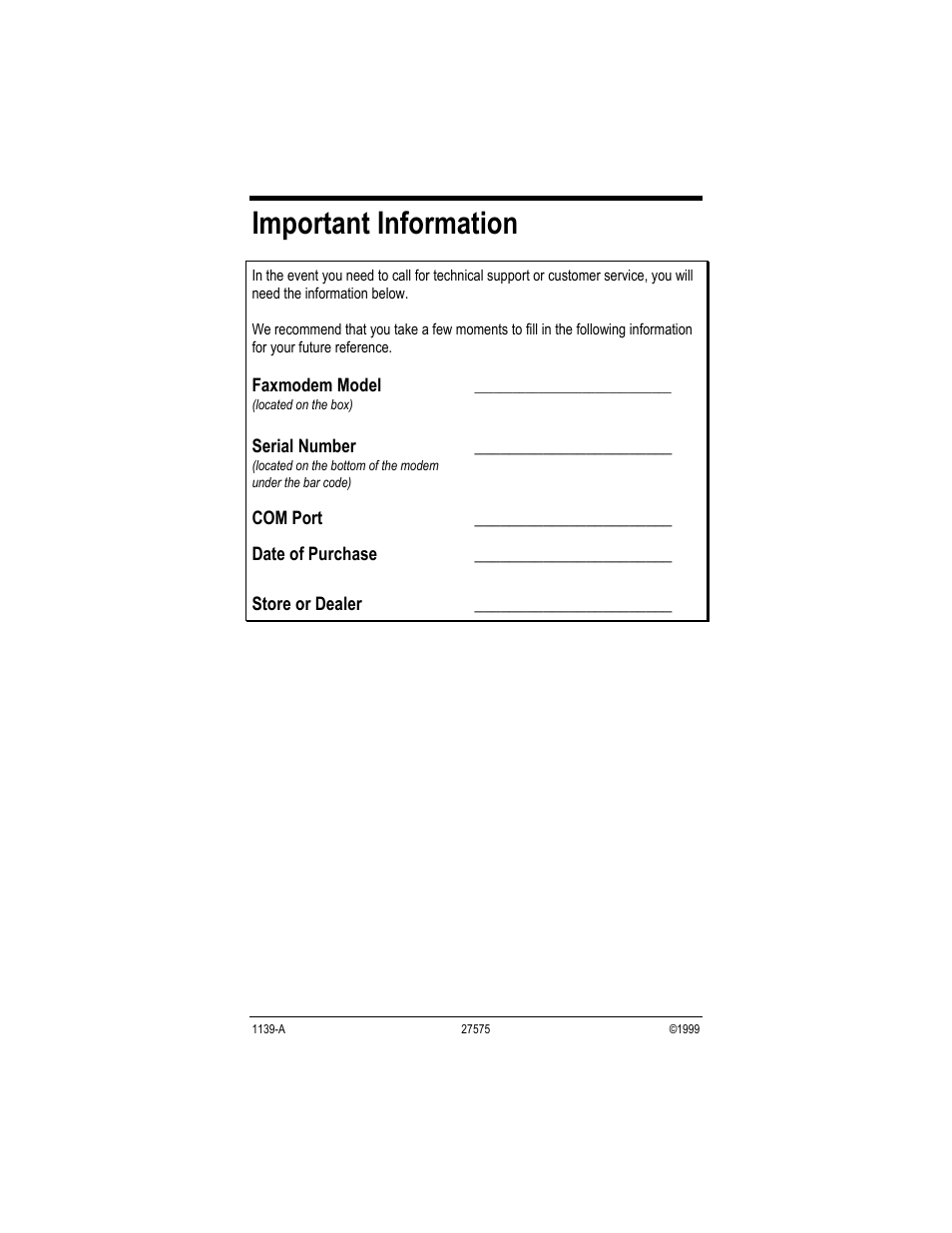 Important information | Zoom 27575 User Manual | Page 24 / 24