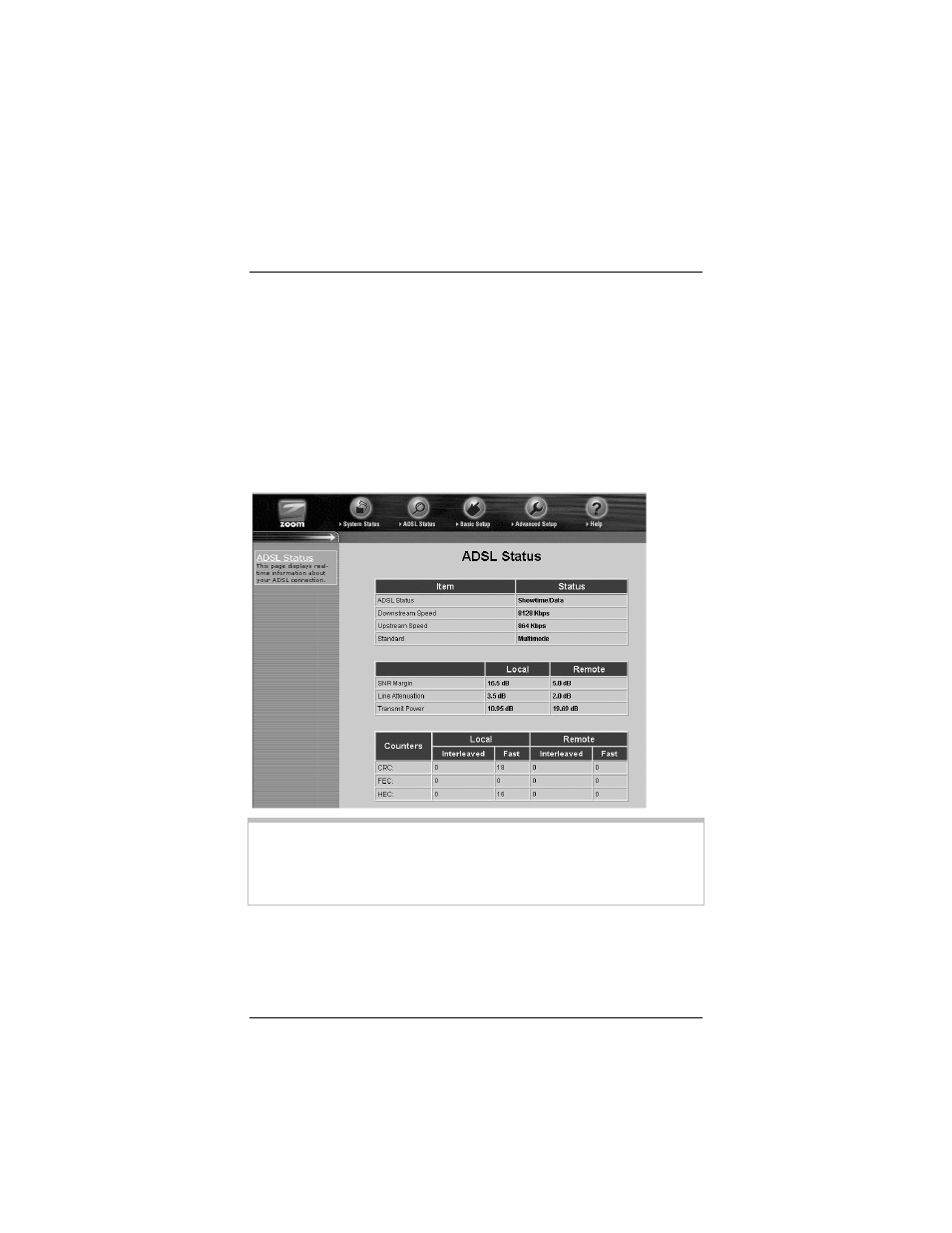 Monitoring adsl status, Onitoring, Adsl s | Tatus | Zoom ADSL X3 User Manual | Page 29 / 60