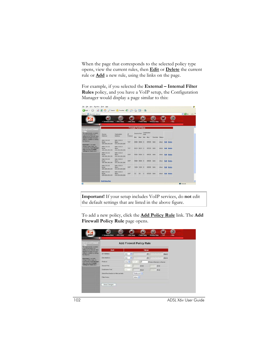 Zoom ADSL X6v User Manual | Page 102 / 166