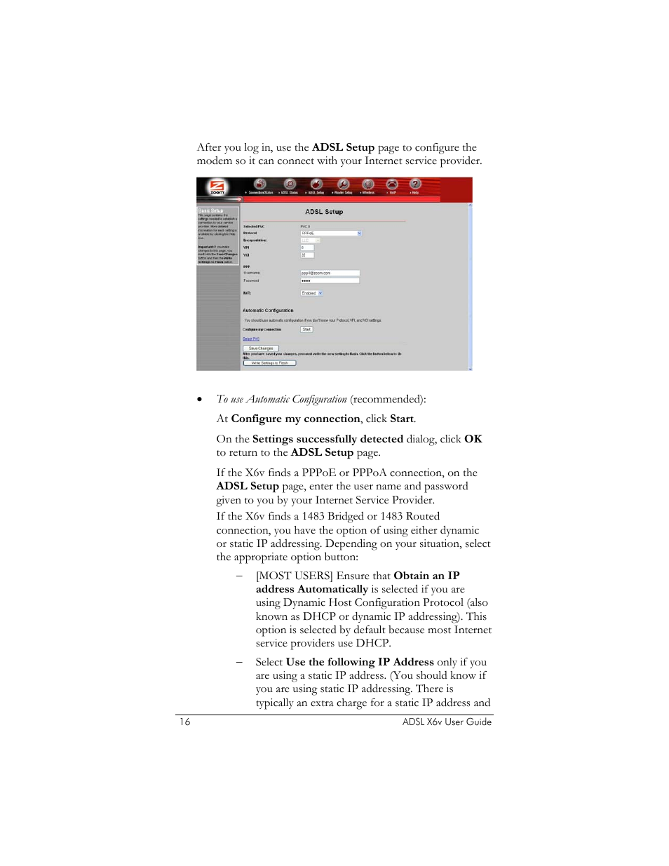 Zoom ADSL X6v User Manual | Page 16 / 166