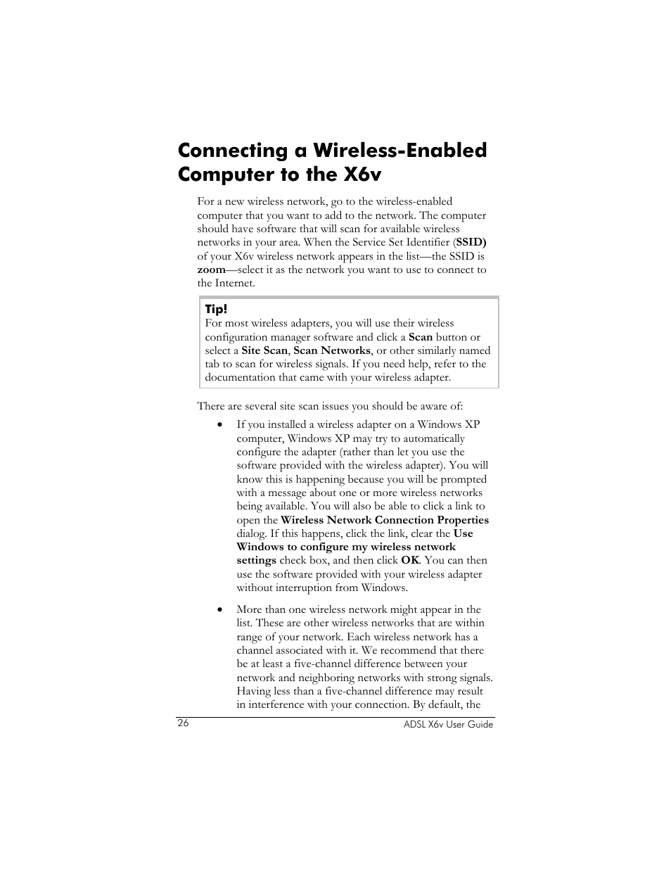 Connecting a wireless-enabled computer to the x6v | Zoom ADSL X6v User Manual | Page 26 / 166