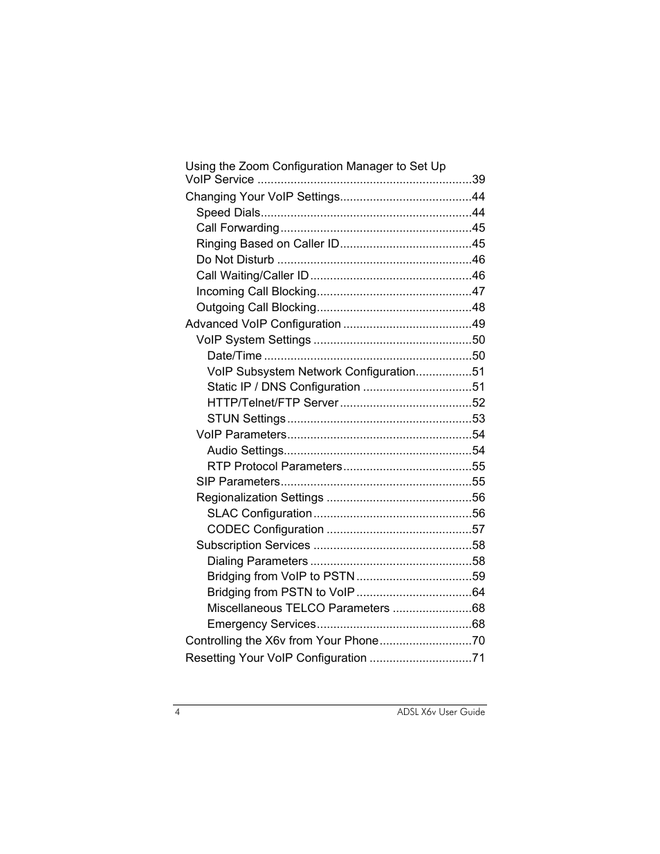 Zoom ADSL X6v User Manual | Page 4 / 166