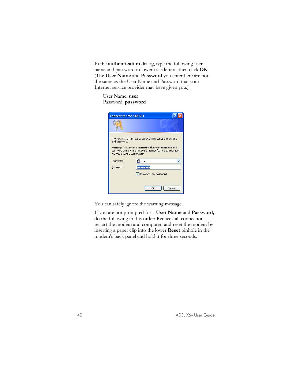 Zoom ADSL X6v User Manual | Page 40 / 166