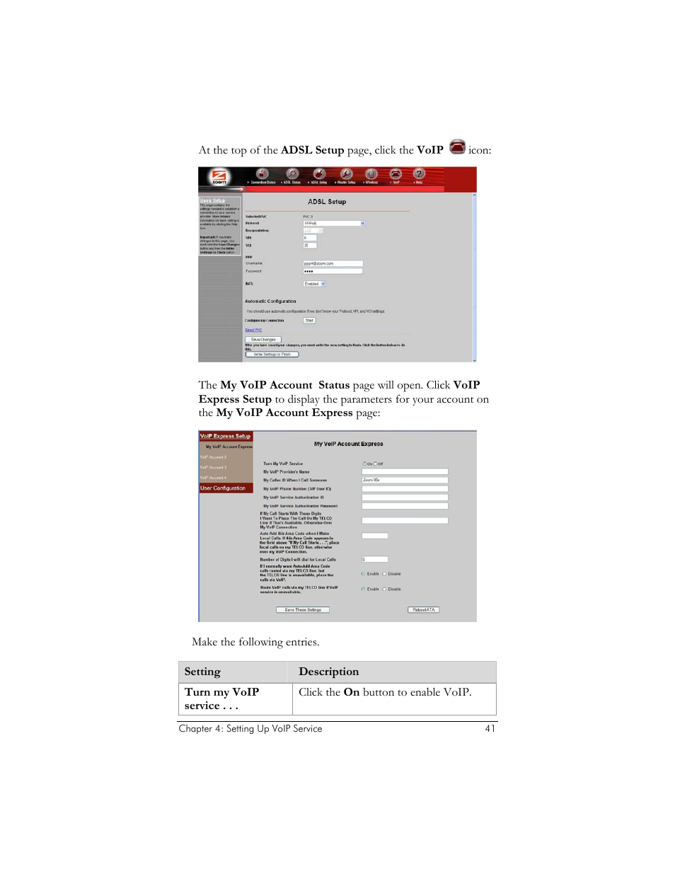 Zoom ADSL X6v User Manual | Page 41 / 166