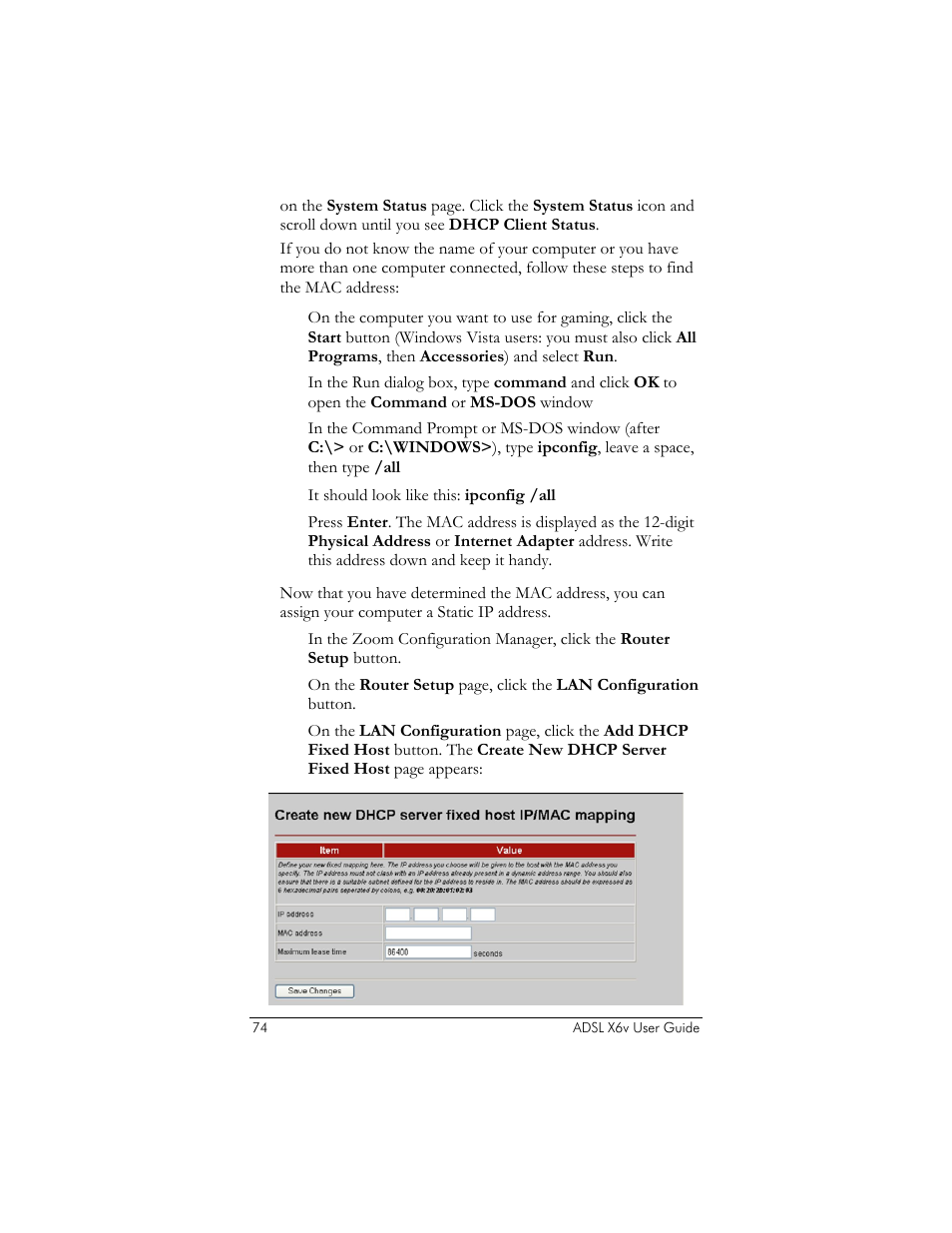 Zoom ADSL X6v User Manual | Page 74 / 166