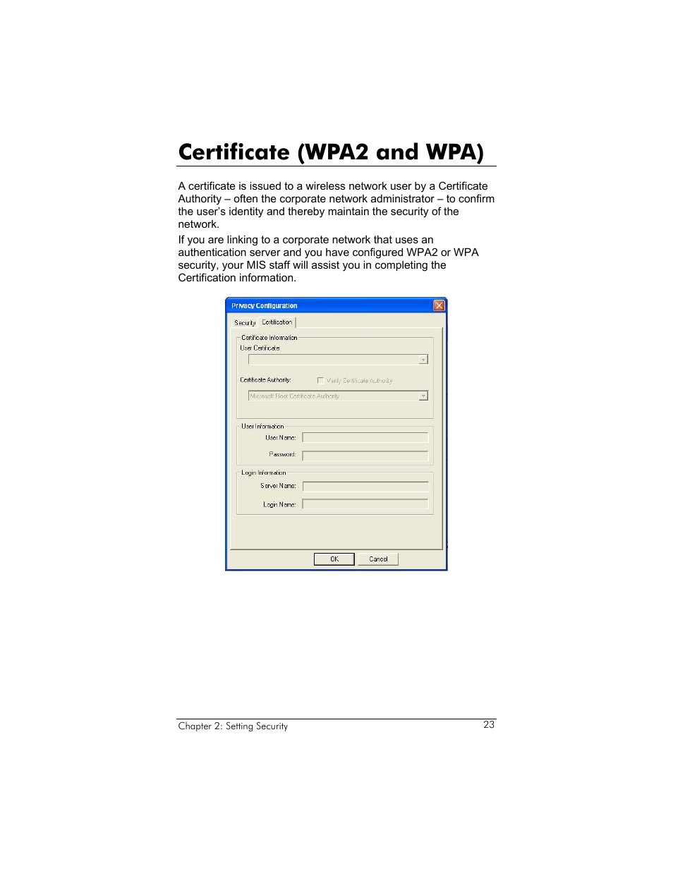 Certificate (wpa2 and wpa) | Zoom 4410B User Manual | Page 23 / 50