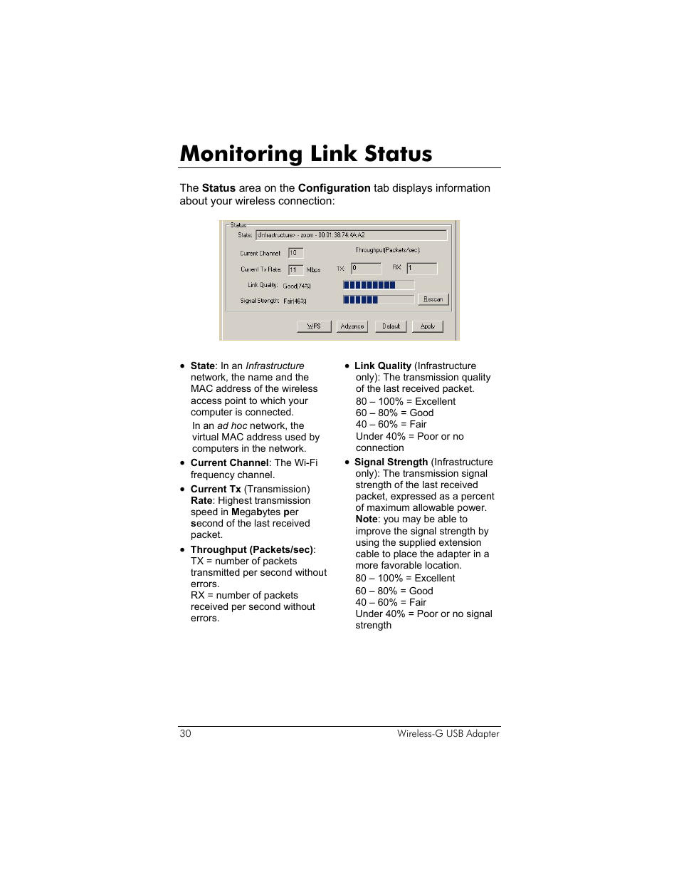 Monitoring link status | Zoom 4410B User Manual | Page 30 / 50