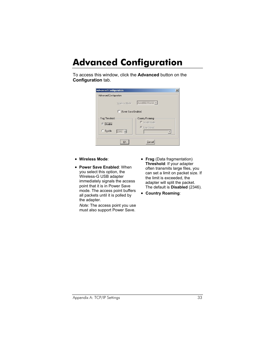 Advanced configuration | Zoom 4410B User Manual | Page 33 / 50