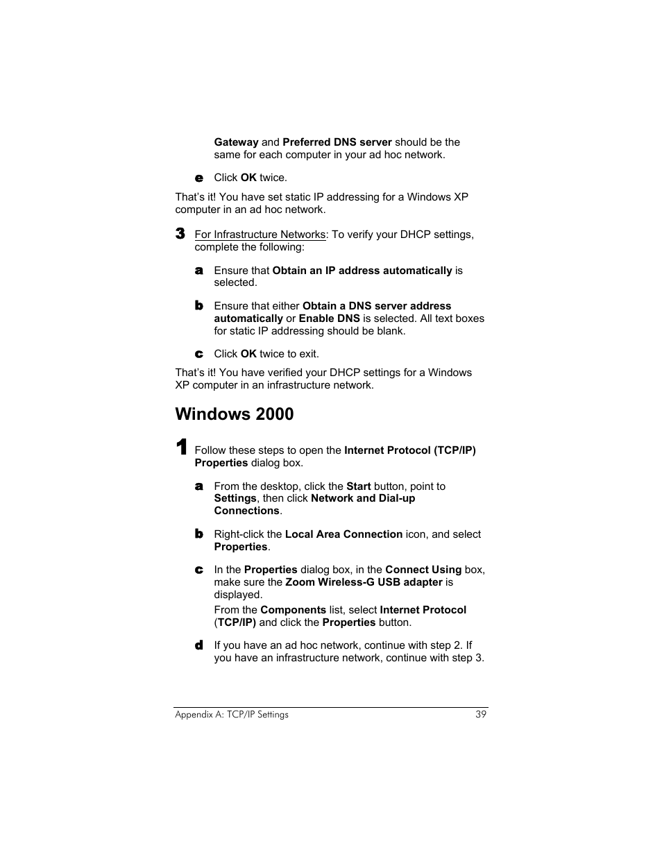 Windows 2000 | Zoom 4410B User Manual | Page 39 / 50